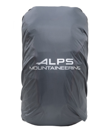 ALPS Mountaineering Backpack Rain Cover - Charcoal - Front view of rain cover on pack