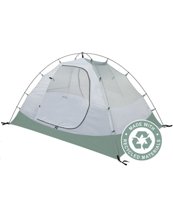 Felis 4 Tent - Gray/Iceberg Green - Quarter front profile no fly with recycled logo