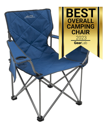 King Kong - Clay - Quarter front profile with award for "Best Overall Camping Chair" 2023 - Gear Lab