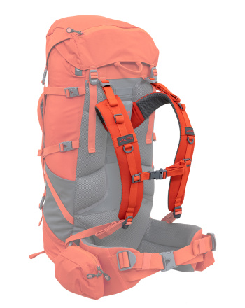 Red Tail 65 Harness - Chili - Back quarter view on pack - Pack greyed out - Each sold separately