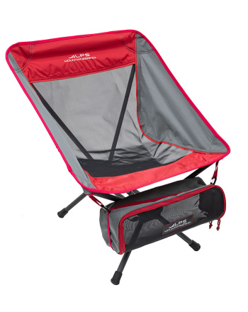 Simmer Chair - Salsa/Charcoal - Quarter front profile with carry bag