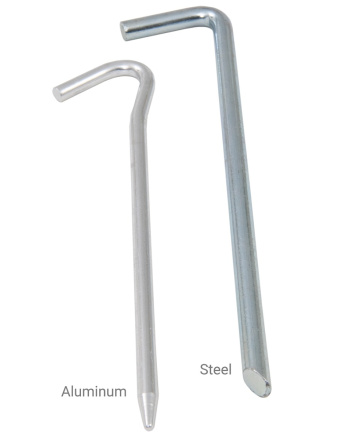 Tent Stakes - Silver - Aluminum and Steel Stakes