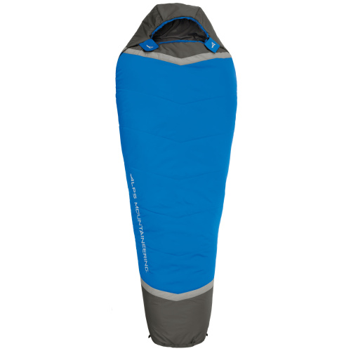 Aura +35º - Blue/Charcoal - Overhead view of sleeping bag zipped closed