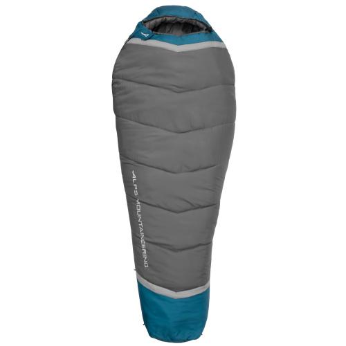 Blaze 0º - Charcoal/Blue Coral - Overhead view of sleeping bag zipped closed